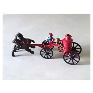 Classic Red and Black Toy Horse Carriage